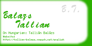 balazs tallian business card