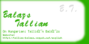 balazs tallian business card
